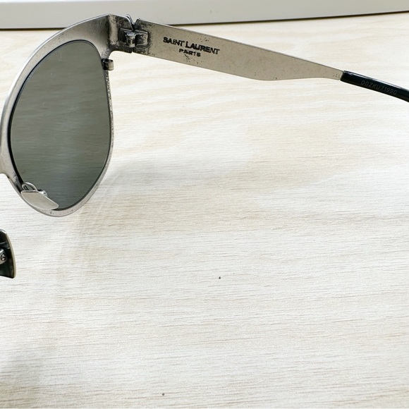 New YSL Saint Laurent Authentic Silver Metal Sunglasses main image 8